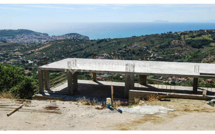 SC1404 Villa singola allo stato grezzo con terreno e panorama vista mare, Via Campanina Agropoli